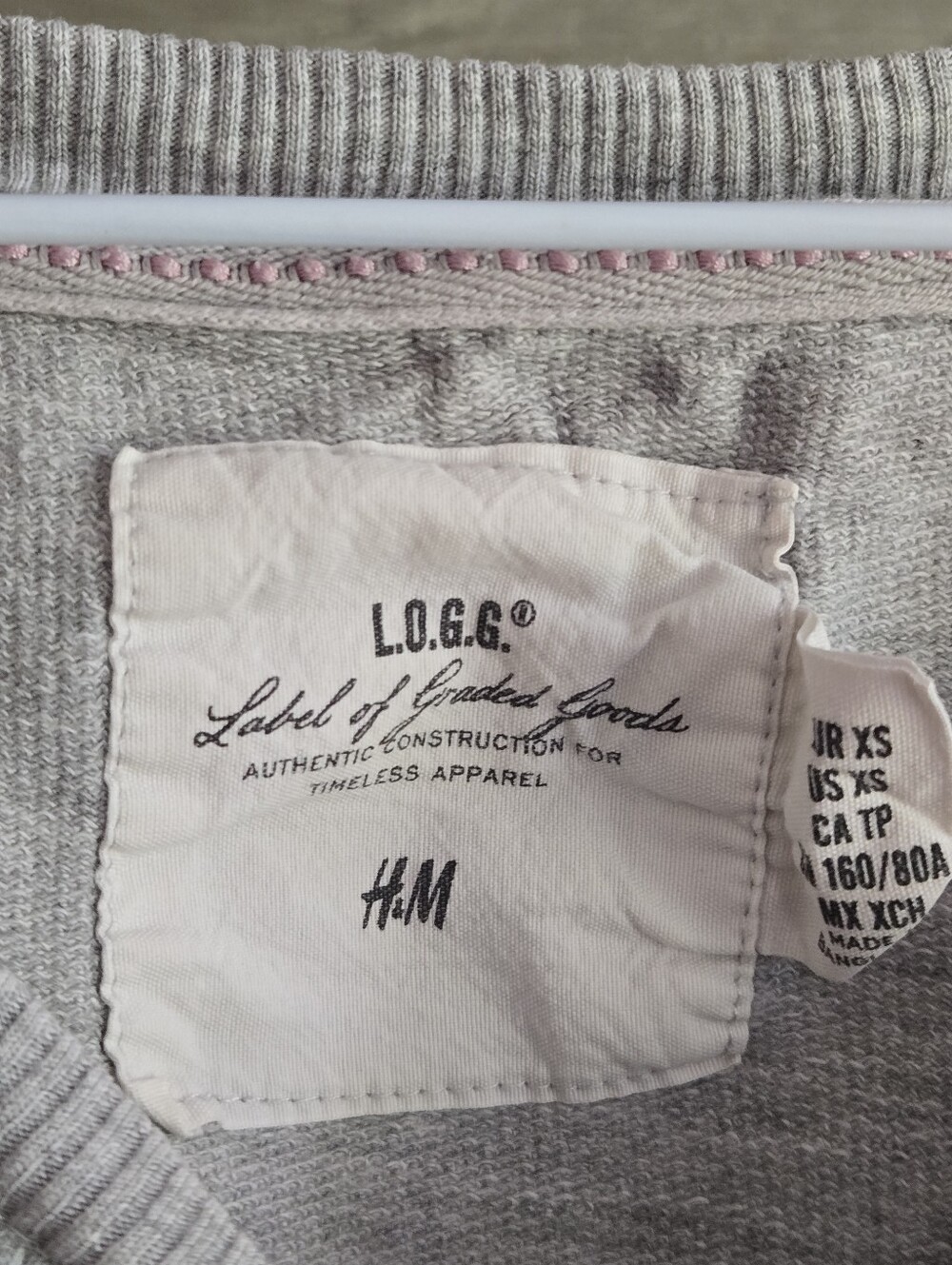 Light Gray Ribbed Sweatshirt - Picture 3 of 5